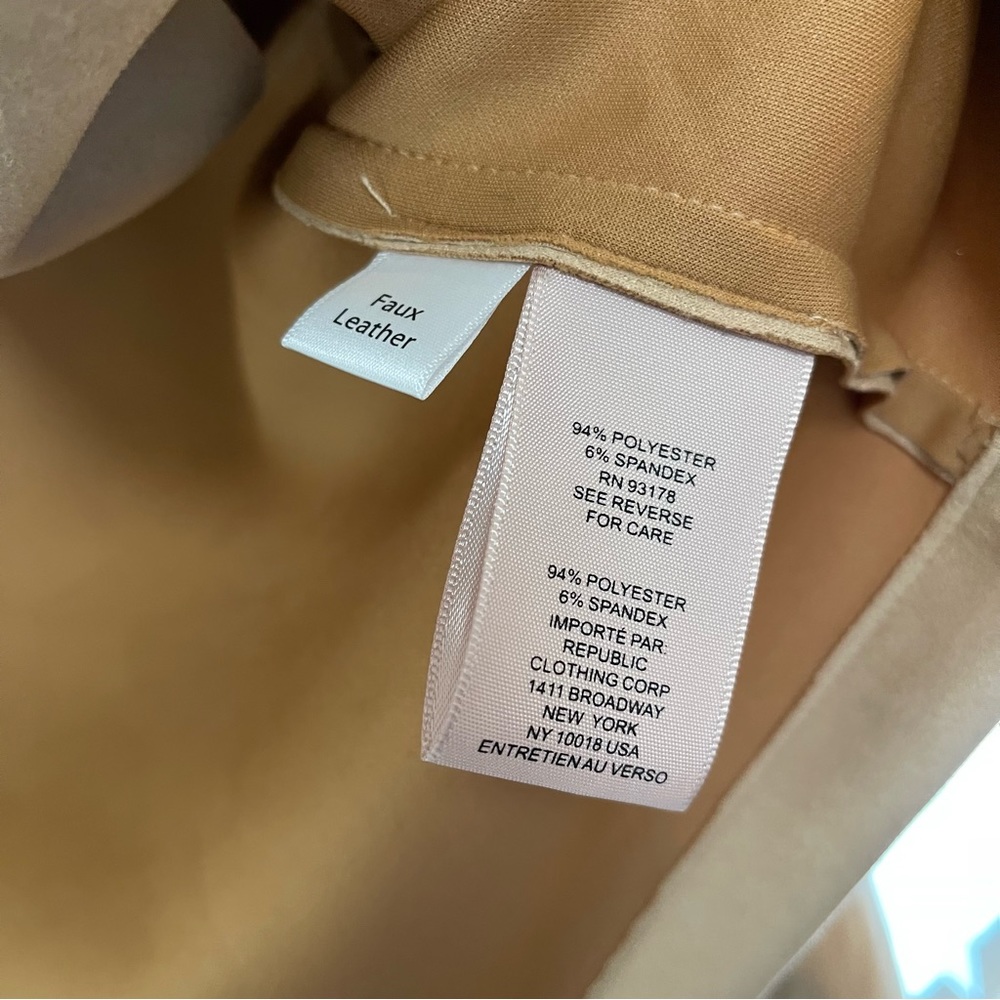 Philosophy Women’s Faux Leather Jacket Coat open front size XS Tan Brown NWT - Picture 8 of 9